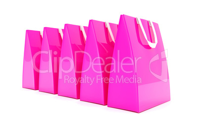 3d render - pink shopping bags