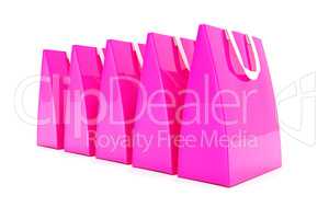 3d render - pink shopping bags