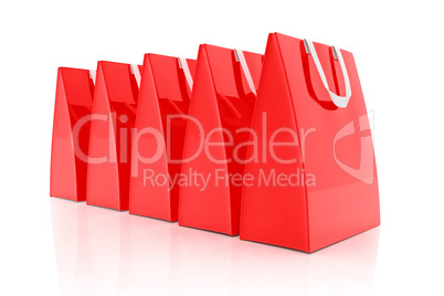 3d render - red shopping bags
