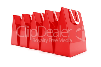 3d render - red shopping bags