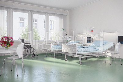 3d render - empty hospital room