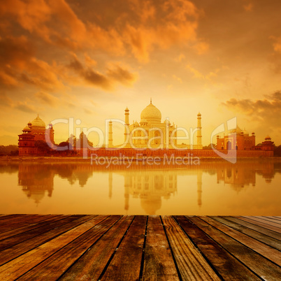 Taj Mahal Agra India on sunrise