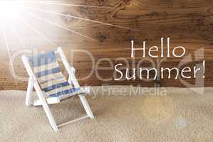 Sunny Greeting Card And Text Hello Summer