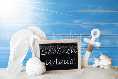 Sunny Summer Card With Schoenen Urlaub Means Happy Holidays