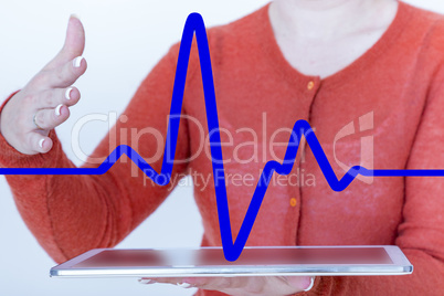 Person with cardiogram sign