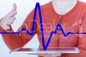 Person with cardiogram sign
