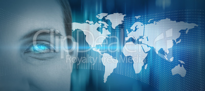 Composite image of close up portrait of businesswoman