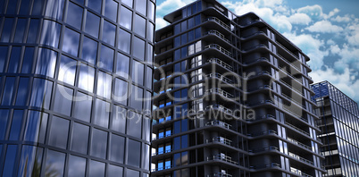 Composite image of vector image ofÃ?Â 3d office buildings