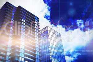 Composite image of 3d illustration of modern buildings