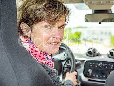 Woman in car