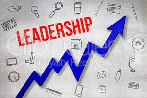 Composite image of digitally generated image of leadership text