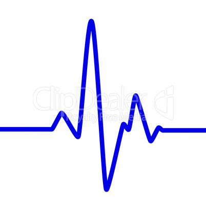 Fluorescent tube as a cardiogram sign on the wall, 3d illustration