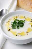 White velvet bean soup puree