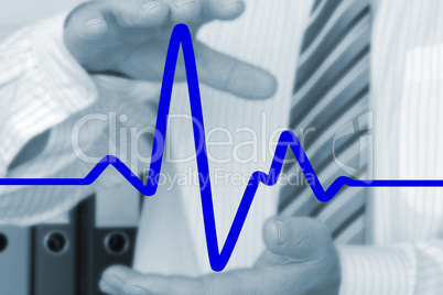 Person with cardiogram sign