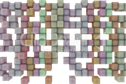 Abstract background from cubes, 3d illustration