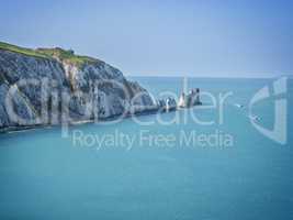 The Needles rock formation on the Isle Of Wight England UK