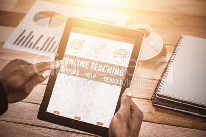 Composite image of online teaching poster