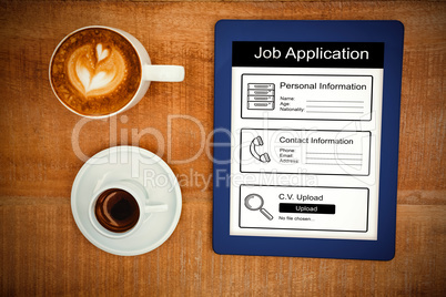 Composite image of informations for job application