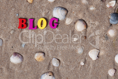 Word blog of multicolored wooden letters