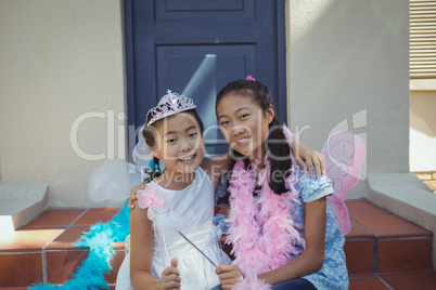 Portrait of siblings in fairy costume