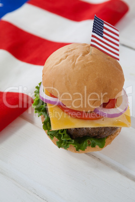 Hamburger with 4th july theme