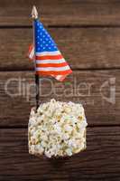 Close-up of popcorn with 4th july theme