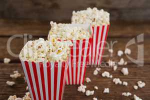 Popcorn arranged in a row with 4th july theme