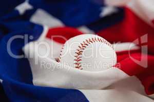 Baseball on an American flag