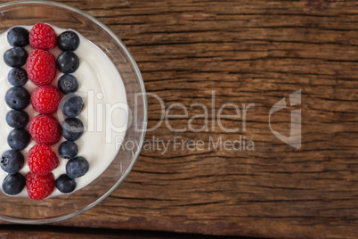 Close-up of fruit ice cream in bowl