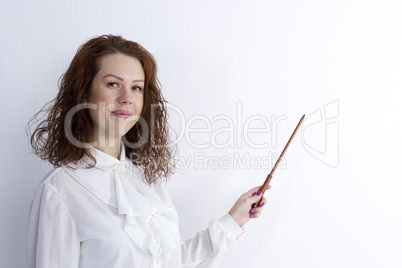 Young woman teaching something Young woman teaching something