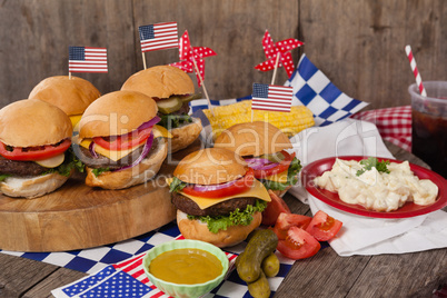 Snacks decorated with 4th july theme