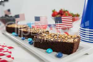 Sweet food decorated with 4th july theme