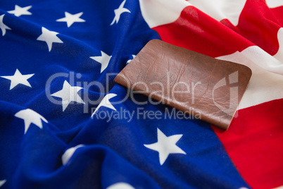 Visa on an American flag