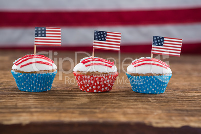 Patriotic cupcake with American flag