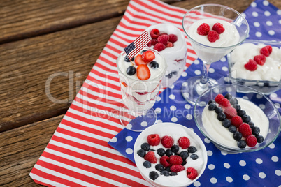 Fruit ice cream with 4th july theme