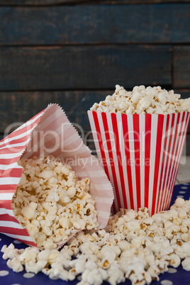 Close-up of scattered popcorn