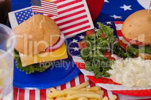 Snacks decorated with 4th july theme