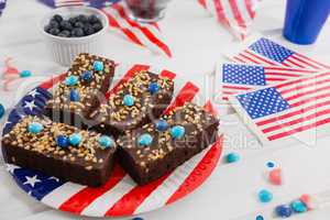 Sweet food decorated with 4th july theme