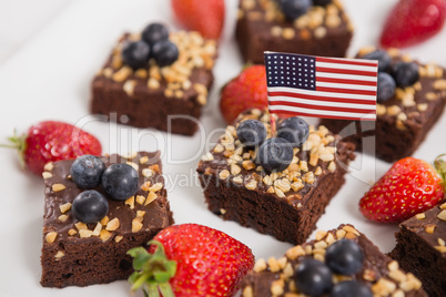 Close-up of sweet food decorated with 4th july theme