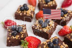 Close-up of sweet food decorated with 4th july theme