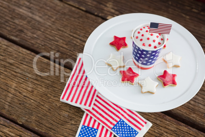 Patriotic coffee with American flag