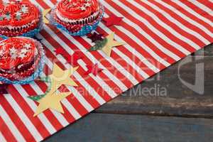 Decorated cupcakes with 4th july theme