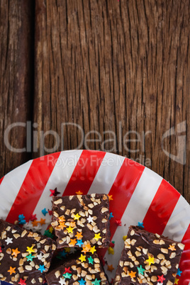 Pastries served on plate with 4th July theme