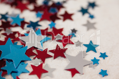 Star shape decoration on white textile