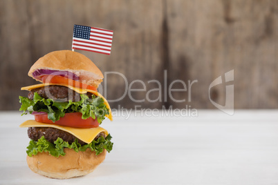 Hamburger with 4th july theme