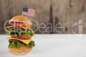 Hamburger with 4th july theme