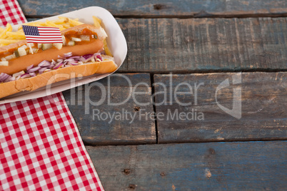 Hot dogs decorated with 4th july theme