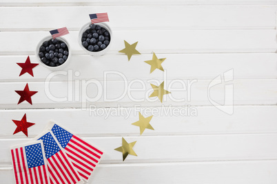 Black berries decorated with 4th july theme