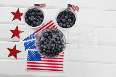 Black berries decorated with 4th july theme