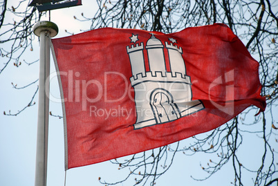 Flag of Hamburg, Germany